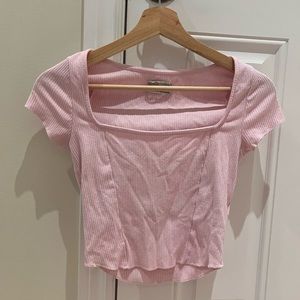 Urban outfitters baby pink square neck top